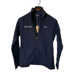 Patagonia Better Sweater full zip jacket navy company logo women's medium NEW